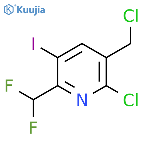 2-Chloro-3-(chloromethyl)-6-(difluoromethyl)-5-iodopyridine structure