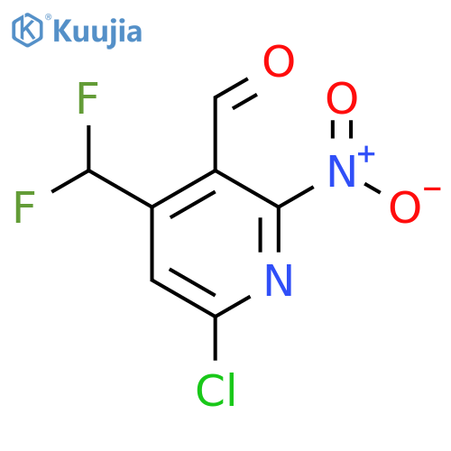6-Chloro-4-(difluoromethyl)-2-nitropyridine-3-carboxaldehyde structure