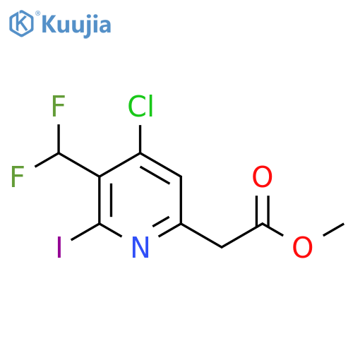 Methyl 4-chloro-3-(difluoromethyl)-2-iodopyridine-6-acetate structure