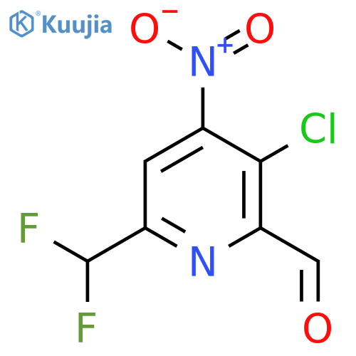 3-Chloro-6-(difluoromethyl)-4-nitropyridine-2-carboxaldehyde structure