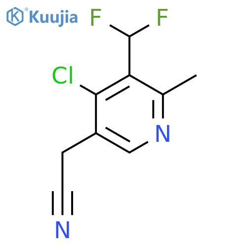 4-Chloro-3-(difluoromethyl)-2-methylpyridine-5-acetonitrile structure