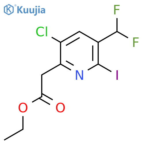 Ethyl 3-chloro-5-(difluoromethyl)-6-iodopyridine-2-acetate structure