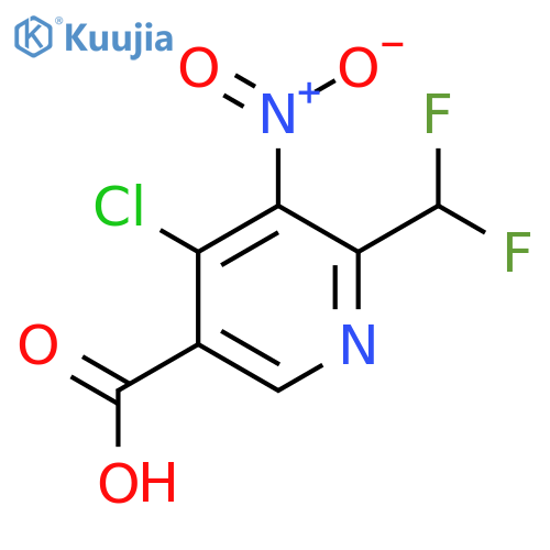 4-Chloro-2-(difluoromethyl)-3-nitropyridine-5-carboxylic acid structure