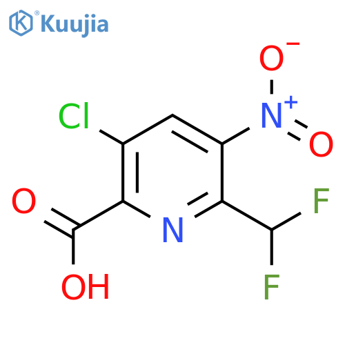 5-Chloro-2-(difluoromethyl)-3-nitropyridine-6-carboxylic acid structure