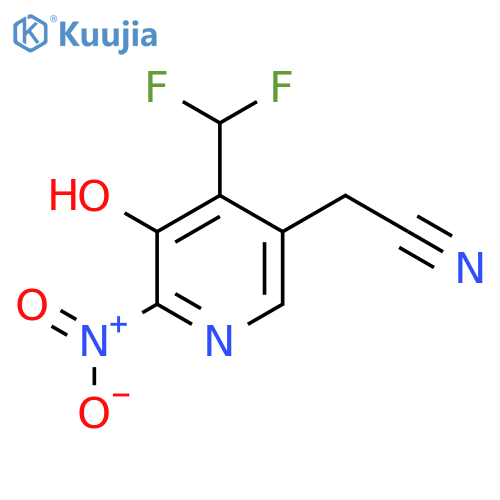 4-(Difluoromethyl)-3-hydroxy-2-nitropyridine-5-acetonitrile structure