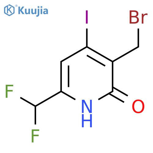 3-(Bromomethyl)-6-(difluoromethyl)-2-hydroxy-4-iodopyridine structure