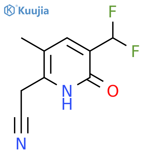 3-(Difluoromethyl)-2-hydroxy-5-methylpyridine-6-acetonitrile structure