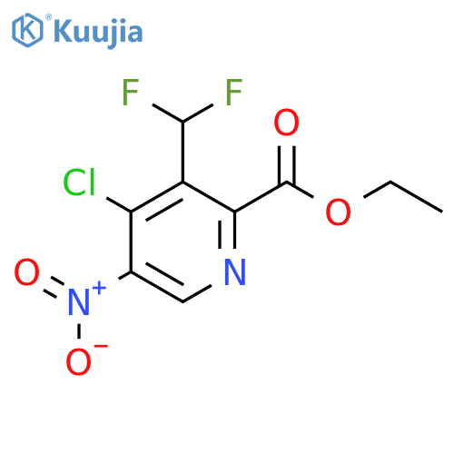 Ethyl 4-chloro-3-(difluoromethyl)-5-nitropyridine-2-carboxylate structure