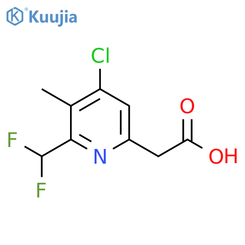 4-Chloro-2-(difluoromethyl)-3-methylpyridine-6-acetic acid structure