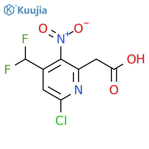 6-Chloro-4-(difluoromethyl)-3-nitropyridine-2-acetic acid structure