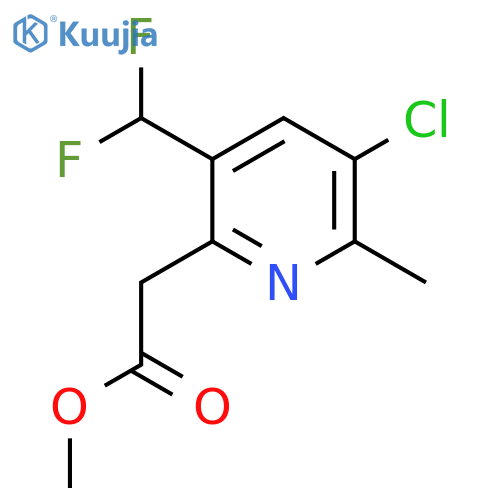 Methyl 3-chloro-5-(difluoromethyl)-2-methylpyridine-6-acetate structure