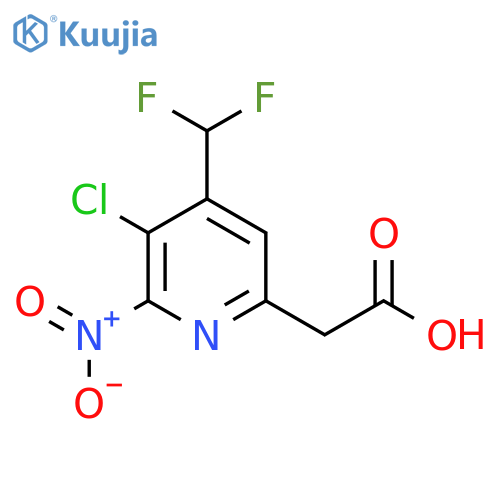 3-Chloro-4-(difluoromethyl)-2-nitropyridine-6-acetic acid structure