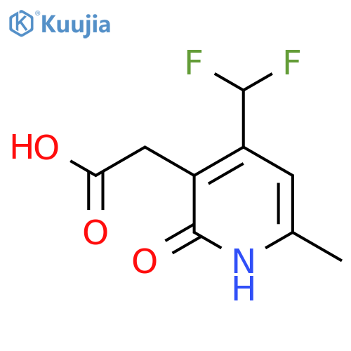 4-(Difluoromethyl)-2-hydroxy-6-methylpyridine-3-acetic acid structure