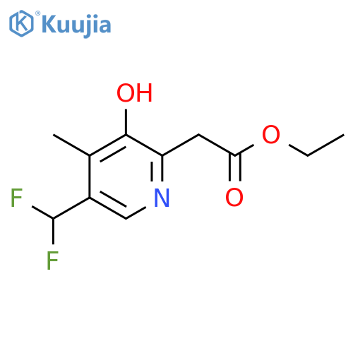 Ethyl 5-(difluoromethyl)-3-hydroxy-4-methylpyridine-2-acetate structure