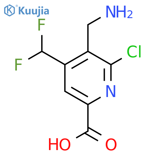 3-(Aminomethyl)-2-chloro-4-(difluoromethyl)pyridine-6-carboxylic acid structure