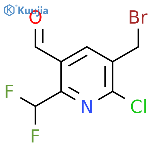 3-(Bromomethyl)-2-chloro-6-(difluoromethyl)pyridine-5-carboxaldehyde structure