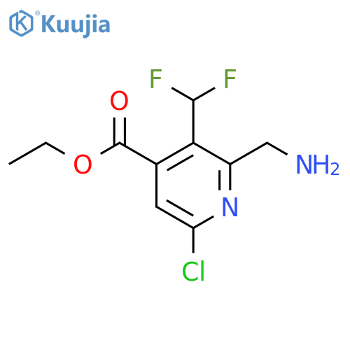 Ethyl 2-(aminomethyl)-6-chloro-3-(difluoromethyl)pyridine-4-carboxylate structure