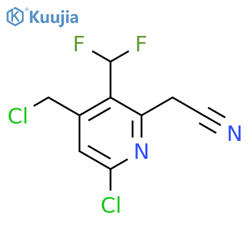 6-Chloro-4-(chloromethyl)-3-(difluoromethyl)pyridine-2-acetonitrile structure