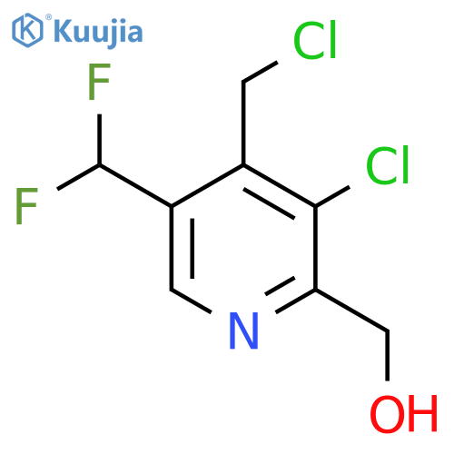 3-Chloro-4-(chloromethyl)-5-(difluoromethyl)pyridine-2-methanol structure