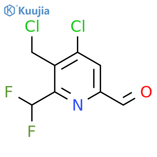 4-Chloro-3-(chloromethyl)-2-(difluoromethyl)pyridine-6-carboxaldehyde structure