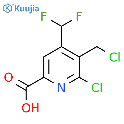 2-Chloro-3-(chloromethyl)-4-(difluoromethyl)pyridine-6-carboxylic acid structure