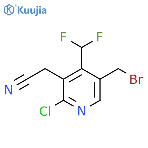 5-(Bromomethyl)-2-chloro-4-(difluoromethyl)pyridine-3-acetonitrile structure