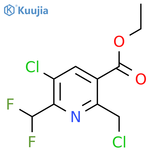 Ethyl 3-chloro-6-(chloromethyl)-2-(difluoromethyl)pyridine-5-carboxylate structure