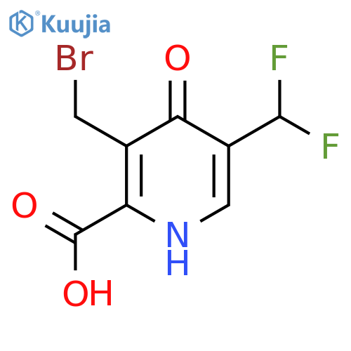 3-(Bromomethyl)-5-(difluoromethyl)-4-hydroxypyridine-2-carboxylic acid structure