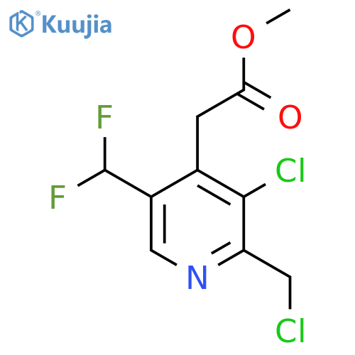 Methyl 3-chloro-2-(chloromethyl)-5-(difluoromethyl)pyridine-4-acetate structure