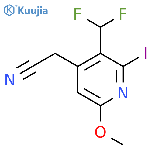 3-(Difluoromethyl)-2-iodo-6-methoxypyridine-4-acetonitrile structure