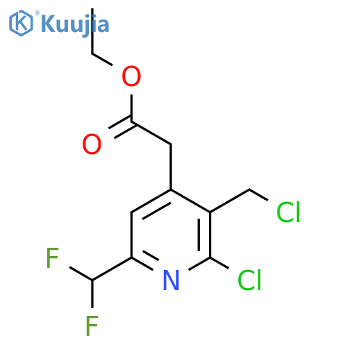 Ethyl 2-chloro-3-(chloromethyl)-6-(difluoromethyl)pyridine-4-acetate structure