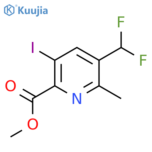 Methyl 3-(difluoromethyl)-5-iodo-2-methylpyridine-6-carboxylate structure
