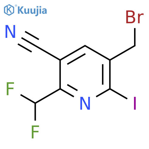 3-(Bromomethyl)-5-cyano-6-(difluoromethyl)-2-iodopyridine structure