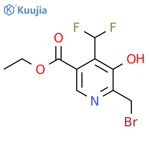 Ethyl 2-(bromomethyl)-4-(difluoromethyl)-3-hydroxypyridine-5-carboxylate structure