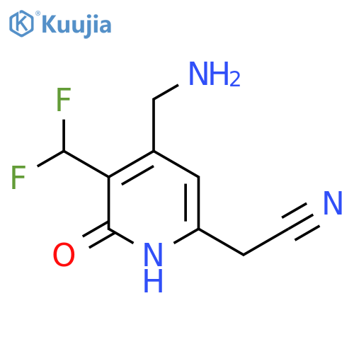 4-(Aminomethyl)-3-(difluoromethyl)-2-hydroxypyridine-6-acetonitrile structure