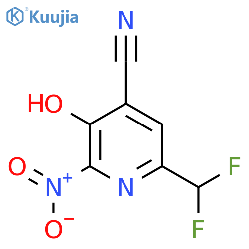 4-Cyano-6-(difluoromethyl)-3-hydroxy-2-nitropyridine structure