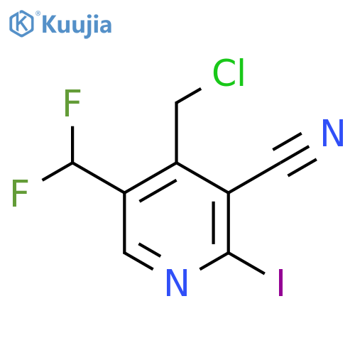 4-(Chloromethyl)-3-cyano-5-(difluoromethyl)-2-iodopyridine structure