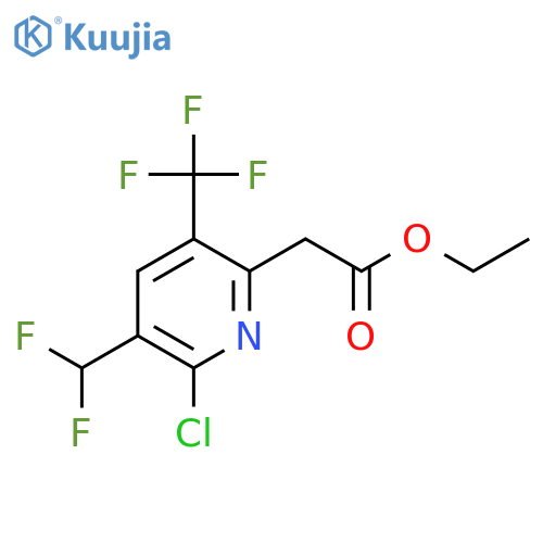 Ethyl 2-chloro-3-(difluoromethyl)-5-(trifluoromethyl)pyridine-6-acetate structure