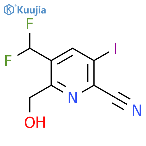 2-Cyano-5-(difluoromethyl)-3-iodopyridine-6-methanol structure