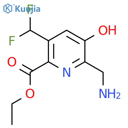 Ethyl 2-(aminomethyl)-5-(difluoromethyl)-3-hydroxypyridine-6-carboxylate structure