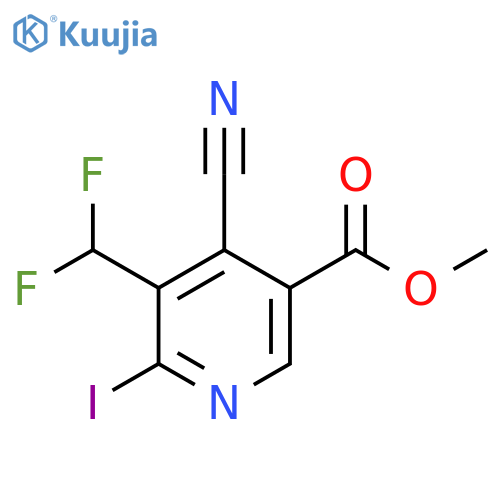 Methyl 4-cyano-3-(difluoromethyl)-2-iodopyridine-5-carboxylate structure
