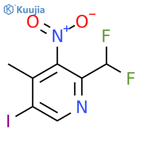 2-(Difluoromethyl)-5-iodo-4-methyl-3-nitropyridine structure