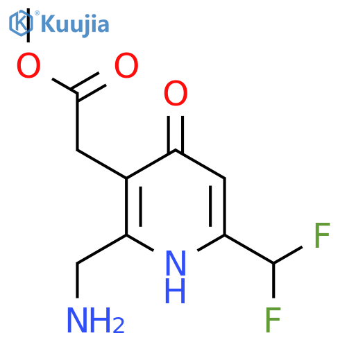 Methyl 2-(aminomethyl)-6-(difluoromethyl)-4-hydroxypyridine-3-acetate structure