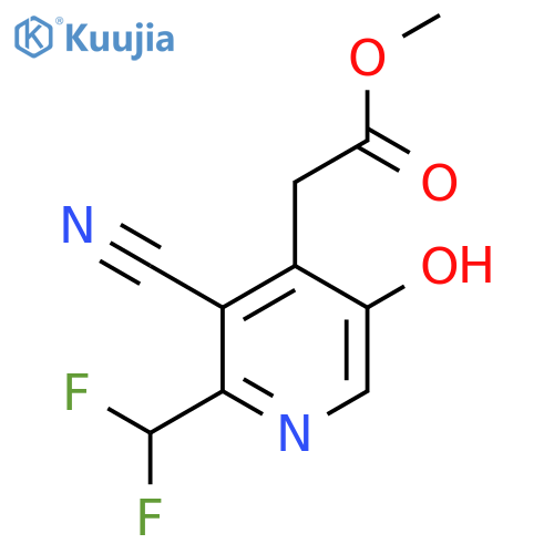 Methyl 3-cyano-2-(difluoromethyl)-5-hydroxypyridine-4-acetate structure