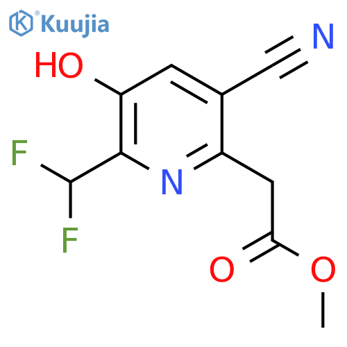 Methyl 5-cyano-2-(difluoromethyl)-3-hydroxypyridine-6-acetate structure