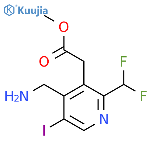 Methyl 4-(aminomethyl)-2-(difluoromethyl)-5-iodopyridine-3-acetate structure