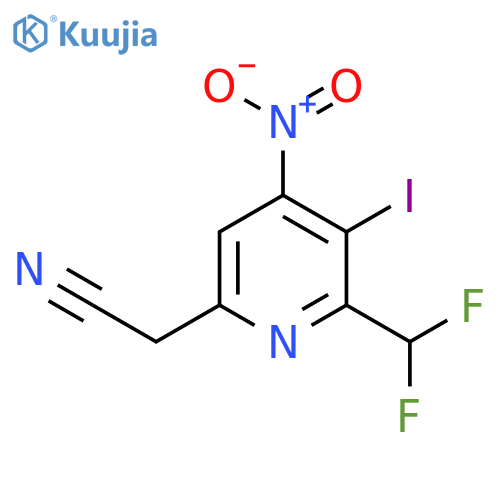 2-(Difluoromethyl)-3-iodo-4-nitropyridine-6-acetonitrile structure