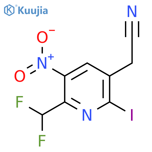 2-(Difluoromethyl)-6-iodo-3-nitropyridine-5-acetonitrile structure