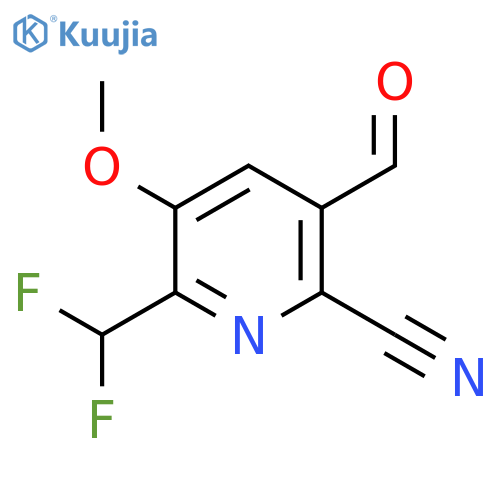 2-Cyano-6-(difluoromethyl)-5-methoxypyridine-3-carboxaldehyde structure