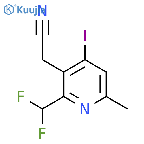 2-(Difluoromethyl)-4-iodo-6-methylpyridine-3-acetonitrile structure